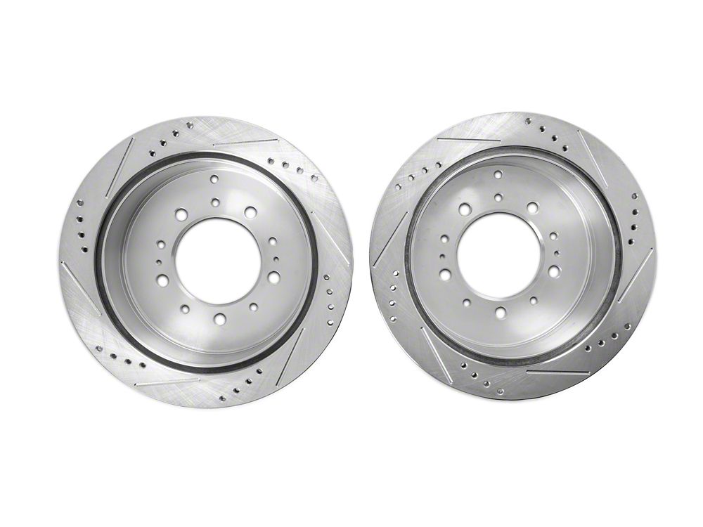 C&L Super Sport HD Cross-Drilled and Slotted 5-Lug Rotors; Rear Pair (07-21 Tundra)