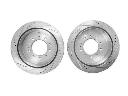 C&L Super Sport HD Cross-Drilled and Slotted 5-Lug Rotors; Rear Pair (07-21 Tundra)