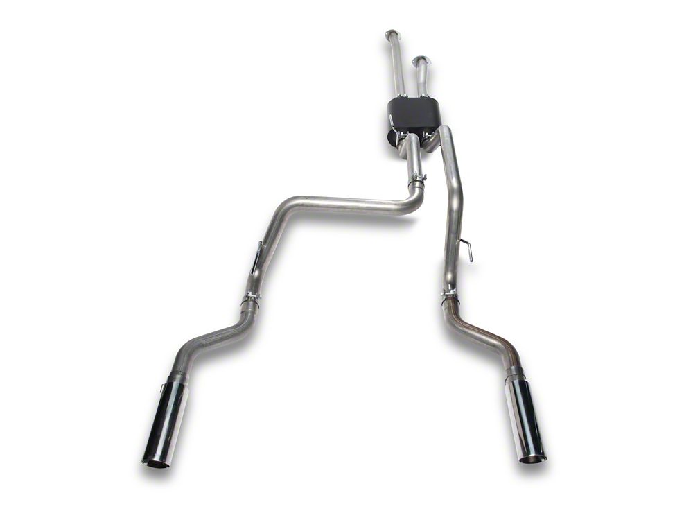 C&L Dual Exhaust System with Polished Tips; Side Exit (09-21 5.7L Tundra)