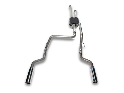 C&L Dual Exhaust System with Polished Tips; Side Exit (09-21 5.7L Tundra)