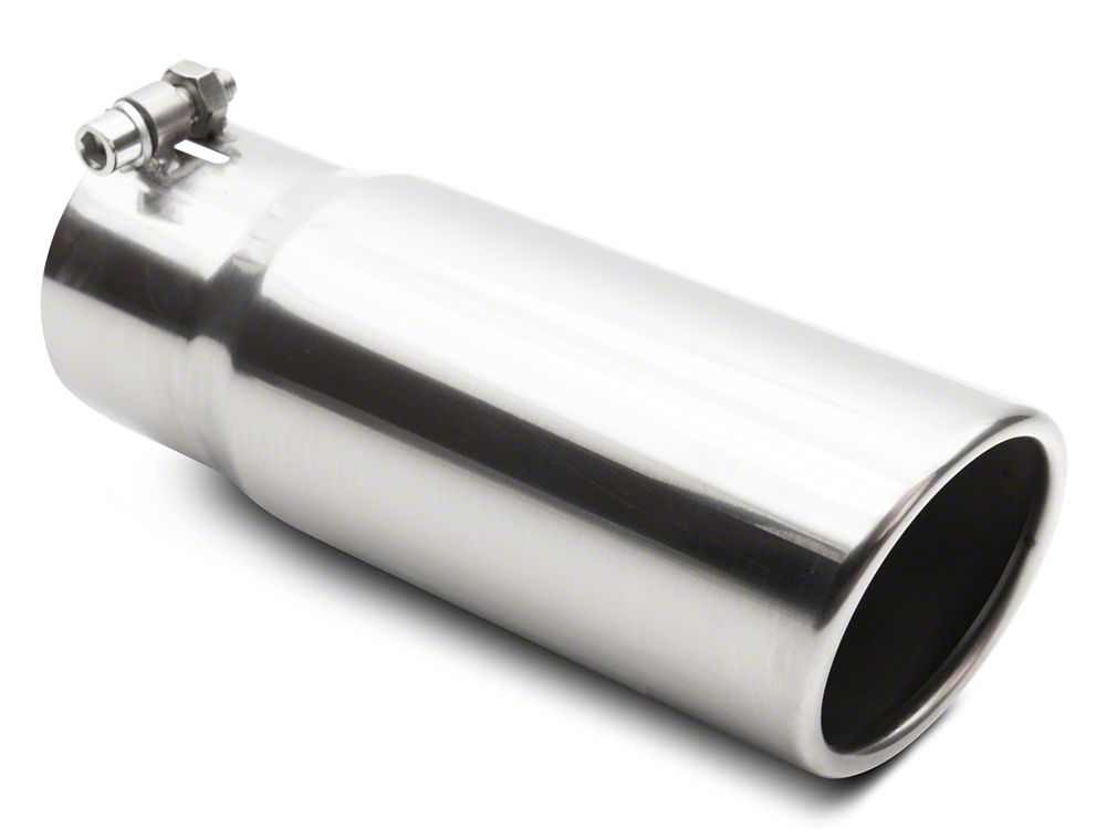 C&L Rolled End Round Exhaust Tip; 3.50-Inch; Polished (Fits 3-Inch Tailpipe)